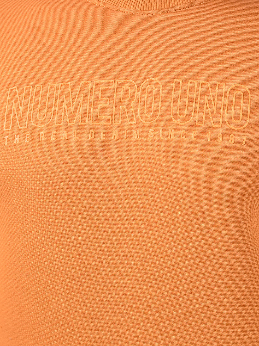 Numero Uno Men Typography Brown Sweat Shirt